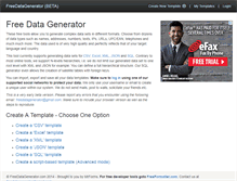 Tablet Screenshot of freedatagenerator.com